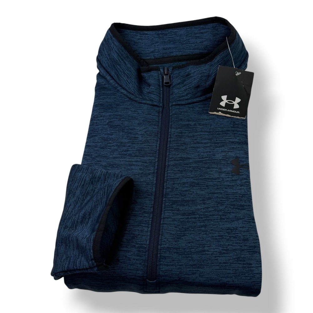 Under Armour‎ Mens 2XL Academy Blue Heathered Quarter Zip Pullover 1357145 NEW